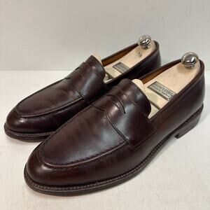 VERY GOOD Grant Stone x J. Crew Ludlow Penny Loafer Dark Brown Bench Made 10.5 D